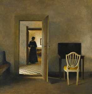 Interior with White Chair