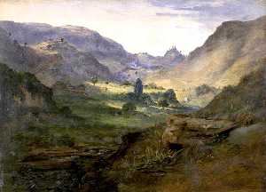 paesaggio di montagna con  villaggio