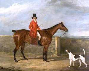 ジョン ホール ケント 狩猟で 衣装 座っている の上に 馬