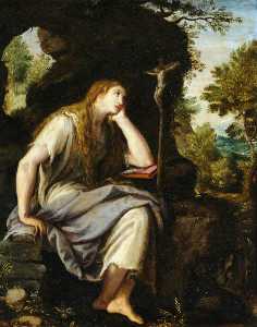 La Magdalena penitente para  el  yermo