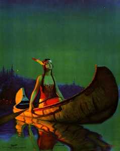 Indian Girl in a Canoe