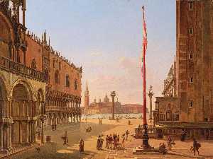 Venice, a view of Saint Mark's Square Venice, a view of the Palazzo Ducale and the Riva degli Schiavoni