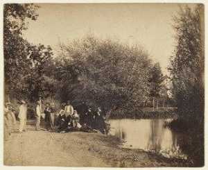 Group by the Millpond at Petit Mourmelon
