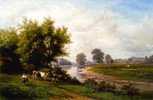 Paesaggio con bovini