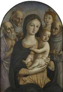 la virgen y el niño con cuatro santos