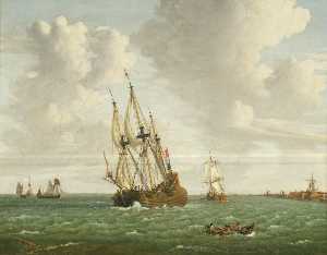A Dutch Whaler Close Hauled in a Breeze