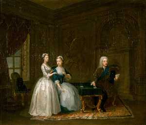 john montagu ( 1690–1749 ) , 2nd Duc de Montagu , lady mary churchill et leurs fille marie