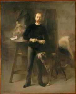 Louis Henri Devillez dans son atelier