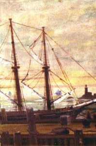 Ship at Dock, (painting)