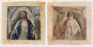 Christ and Socrates (mural study, The Law Givers, U.S. Department of Justice, Washington, D.C.)