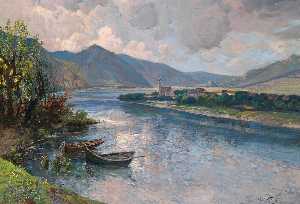 Landscape in the Wachau with View of Mautern