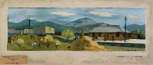The Growing Community (mural study, Alta Vista, Virginia Post Office)
