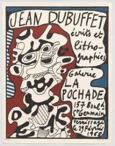 Affiche pour la exposition écrits et lithographies au Galerie La Pochade , Paris , Février 29–March 1968
