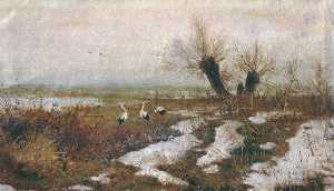 Landscape with Cranes