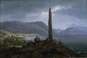The Frithjof memorial stone on Leikanger by Balestrand in Soon