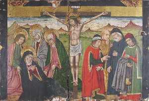 panel con el  cruxificcion  de  retablo