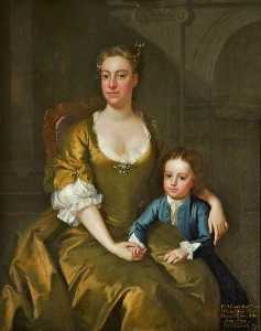 Elisabetta ( 1694–1776 ) , Contessa di Derby e suo figlio , l'onorevole edward stanley ( c . 1732–1745 )