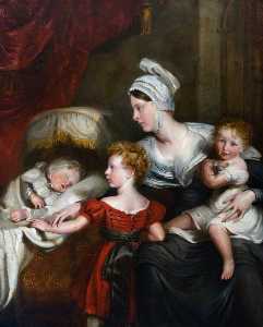 Lady Augusta FitzClarence Kennedy Erskine (d.1860), Natural Daughter of King William IV and Wife of the Honourable John Erskine, with Her Children, Wiliam Henry, Wilhelmina and Millicent Ann Mary