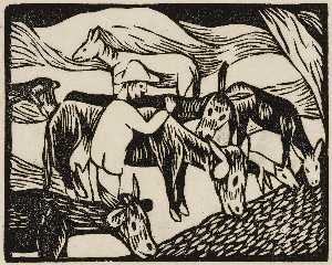 (Man with Cows and Donkeys)