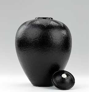 Black Textured Jar