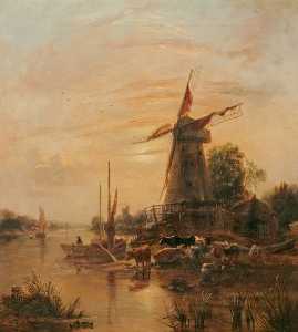 Evening Composition (Mill at Sunset)