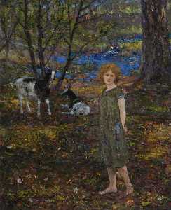 Girl and Goats, August 1900