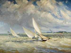 Yachts Racing in Bad Weather, Burnham on Crouch