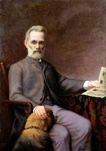 Alfredo Piatti (1822–1901), with His Dog