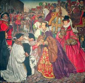 il ingresso di maria Io con la principessa Elisabetta a Londra , 1553