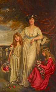 Mrs Minnie Horniman and Her Two Daughters