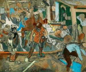 Study for 'Motor Transport Troops and German Prisoners Chaulnes, Autumn 1918'