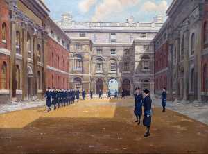 Women's Royal Naval Service Ratings Drill and Inspection in the Courtyard of Queen Anne's House, Greenwich