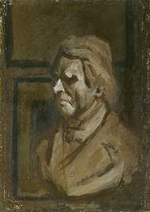 Busto de Juan Ruskin después de Canica Busto por j . Mi . Boehm en el Ruskin Escuela de Dibujo