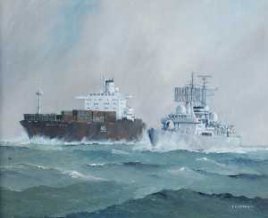 HMS 'Glasgow' and Atlantic Conveyor