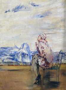 Femme assise à la terrasse