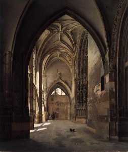 Vue intérieure du porche de l'église Saint Germain l'Auxerrois