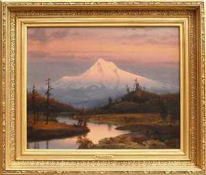 Sunset Glow, Mt. Hood, (painting)