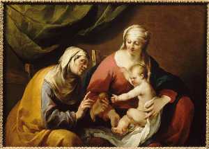 La Vierge avec l'Enfant Jésus à qui sainte Anne offre une pomme