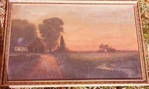 (Sunset on Farmland), (painting)