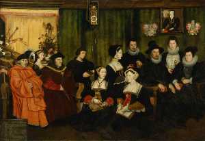 Sir Thomas More, his father, his household and his descendants (copy after Hans Holbein the younger)