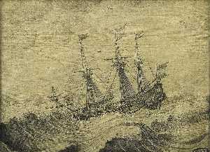 A Dutch Ship in a Stormy Sea