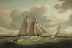 The 'Camilla', of the Royal Yacht Squadron, Owned by Henry Montagu Upton (1799–1863), 2nd Viscount Templeton, off Cowes