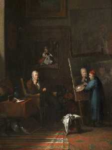 沃尔特爵士 斯科特  被  描绘 詹姆斯 罗富国 在他的 工作室