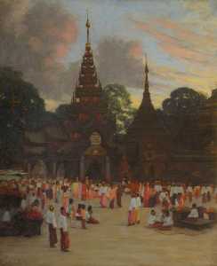 la pagoda di shwe dagon , Rangoon