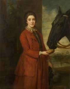 Anne Thursby, Daughter of William Hanbury of Kelmarsh, and Horse (copy of an earlier painting)