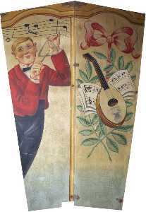 Scott's 'Wonder Waltzers' Triangle Player and Mandolin (shutter, two panels)