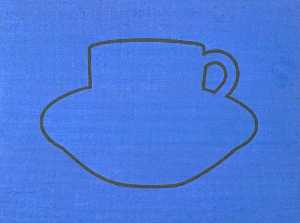 tasse à thé et soucoupe bleu cobalt