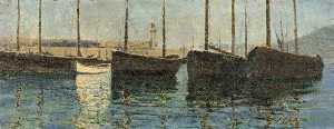 Boats in a Harbour (Sketch at St Ives, Cornwall)