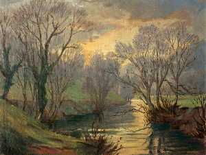 River Scene (possibly the Monnow)