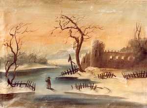 Winter Scene, (painting)